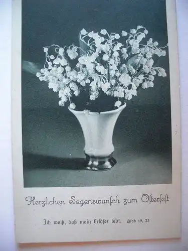 Alte AK Grußkarte Herzlichen Segenswunsch zum Osterfest Maiglöckchen  [A1248]