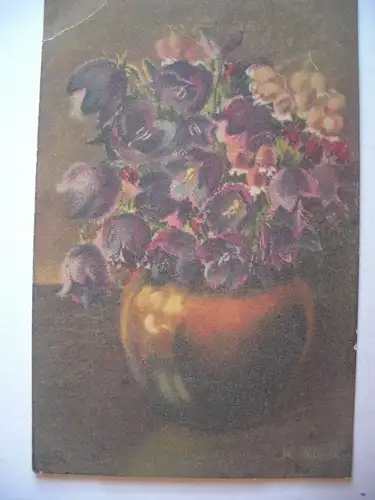 Alte AK Gemäldekarte Blumen in Vase [A1257]