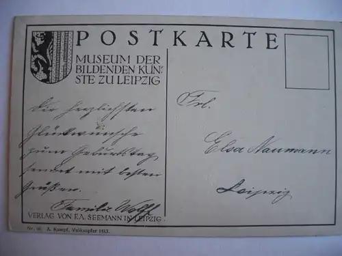 Alte AK Gemäldekarte A. Kampf Volksopfer Leipzig [A1259]