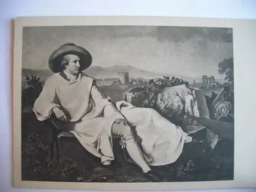 Alte AK Künstlerkarte Tischbein Goethe in der Campagna [A1262]