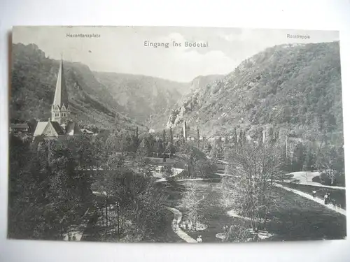 Alte AK Bodetal Hexentanzplatz Rosstrappe [A752]