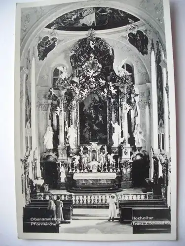Alte AK Oberammergau Pfarrkirche Hochaltar [A827]
