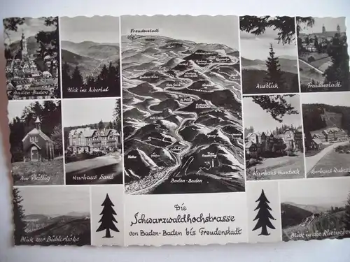 Alte AK Schwarzwald-Hochstraße Mehrbildkarte [A877]