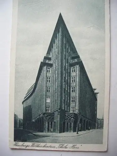 Alte AK Hamburg Wolkenkratzer Chile Haus [A765]