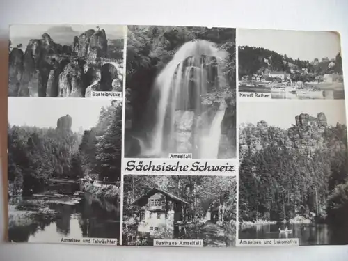 Alte AK Sächsische Schweiz Mehrbildkarte [A377]