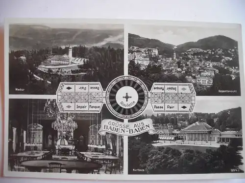 Alte AK Baden-Baden Mehrbildkarte [A418]