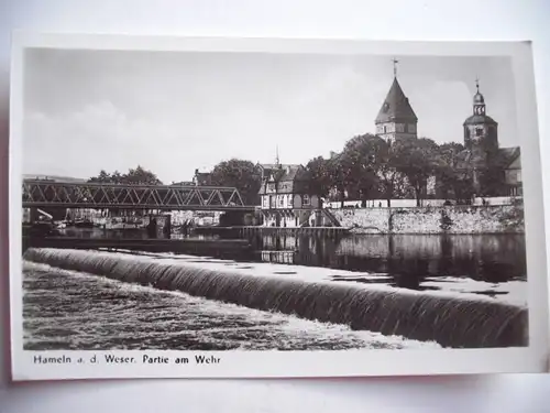 Alte AK Hameln Partie am Wehr [A477]