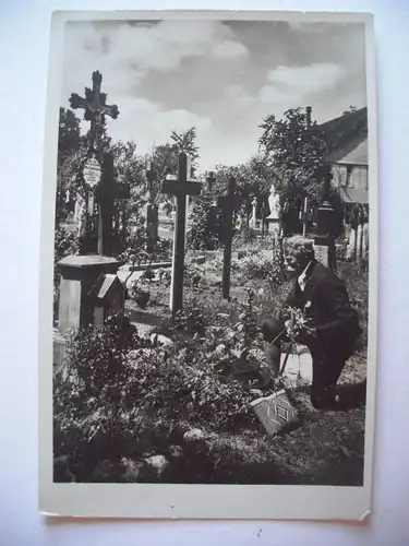 Alte AK Schwarzwald Abschied vom Muttergrab Grab Friedhof [A34]