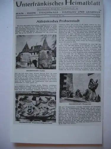 Alte AK Fotokarte Prichsenstadt fotogr. Zeitungsartikel [A74]