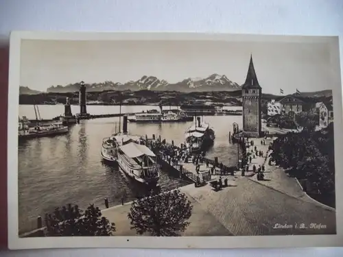 Alte AK Lindau Hafen Schiffe Schifffahrt [R22]