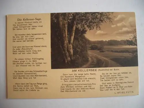 Alte AK Eutin Am Kellersee Kalkhütte Sage L. Weiss [B162]