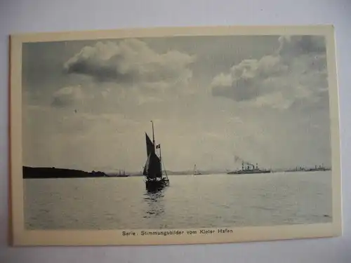 Alte AK Kiel Kieler Hafen Schiffe Schifffahrt Segelboot [B188]