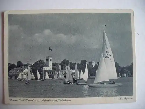 Alte AK Hamburg Uhlenhorster Fährhaus Segelboote [B112]