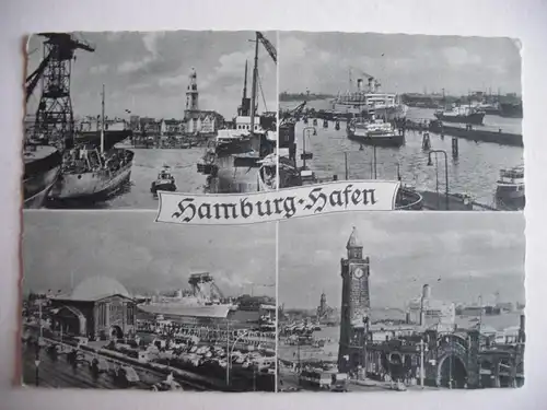 Alte AK Hamburg Hafen Mehrbildkarte [B115]