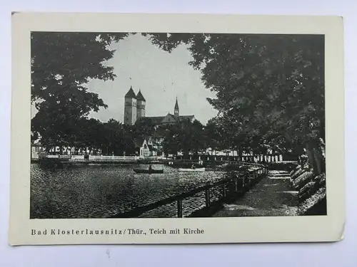 Alte AK Bad Klosterlausnitz Teich Kirche [aO1089]