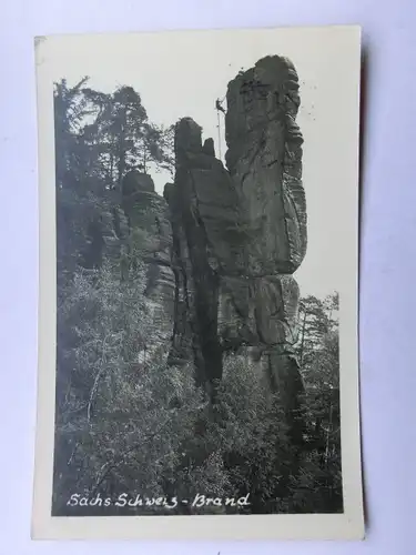 Alte AK Hohnstein Brand Klettern Rathen [aO1117]