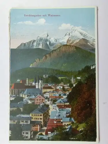 Alte AK Berchtesgaden mit Watzmann (beschn.) [aO1131]