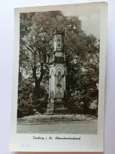 Alte AK Freiberg Sachsen Schwedendenkmal [aO53]