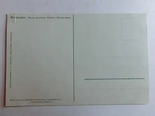 Alte AK Wiesbaden Neues Kurhaus Großer Concertsaal [aO123]
