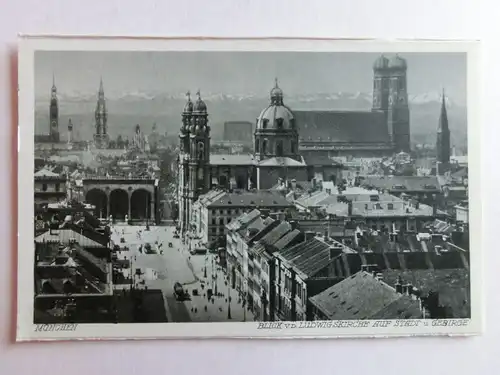 Alte AK München Blick v. Der Ludwigskirche [aO175]