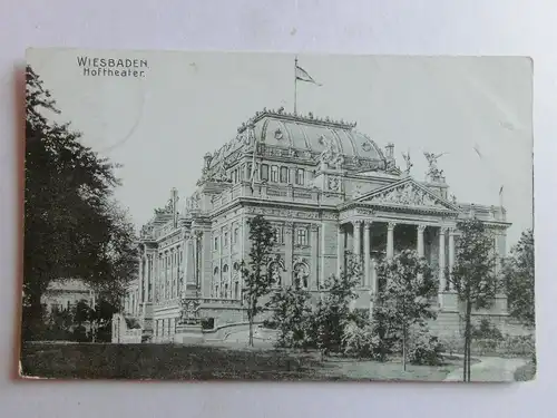 Alte AK Wiesbaden Hoftheater Theater 1905 [aO193]