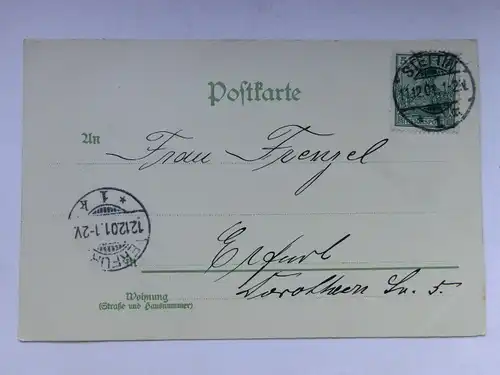 Alte AK Grußkarte Weihnachten Engel 1901 (l. beschädigt) [aT606]