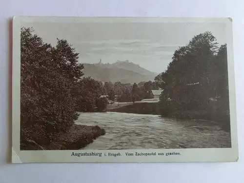 Alte AK Augustusburg Erzgebirge v. Zschopautal aus [aT635]