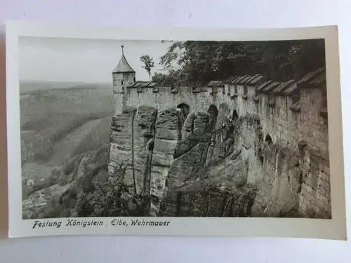 Alte AK Festung Königstein Elbe Wehrmauer [aT637]