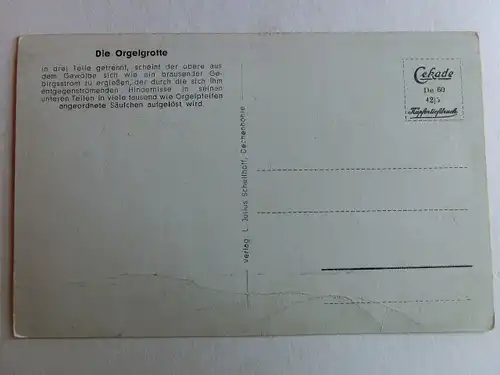 Alte AK Iserlohn Dechenhöhle Orgelgrotte [aT650]