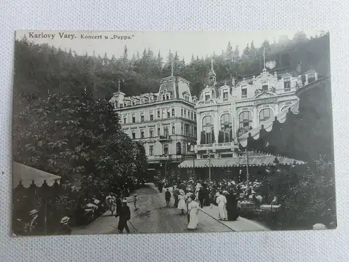 Alte AK Karlovy Vary Koncert u Puppa Karlsbad 1928 [aT721]