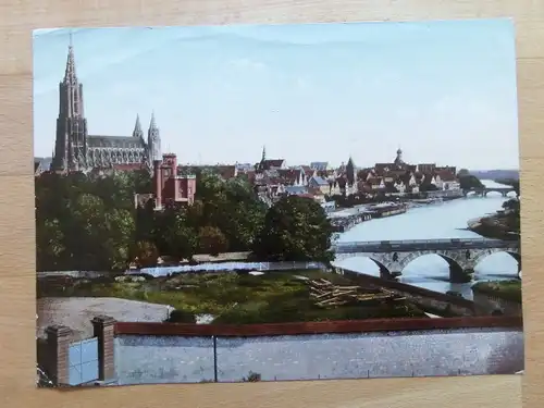 Alte AK Foto Ulm Donau Münster Brücke 17 x 23 cm  [aT779]
