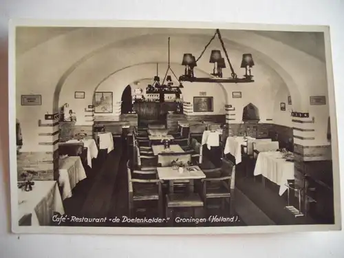 Alte AK Groningen Cafe Restaurant de Doelenkelder [A1297]