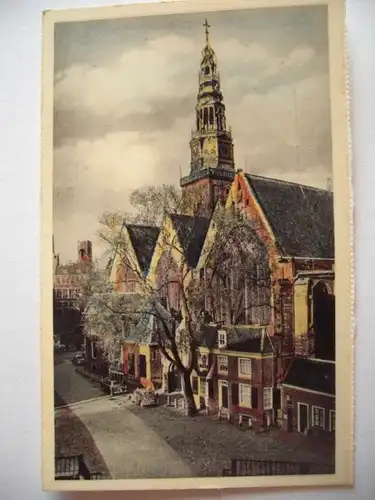 Alte AK Amsterdam Oude Kerk met Oudekerksplein [A1306]
