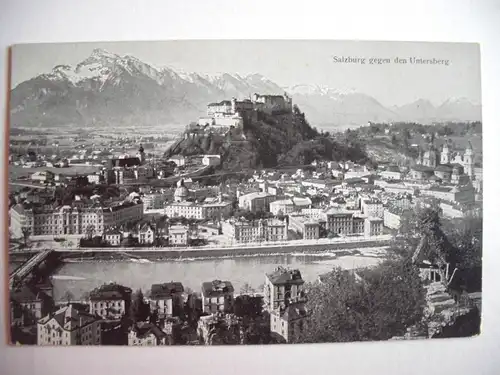 Alte AK Salzburg gegen den Untersberg [B306]