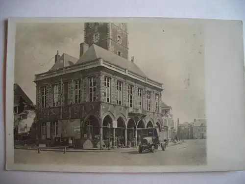 Alte AK Fotokarte Unbekannter Ort um 1920 Lastwagen LKW [B395]