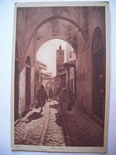 Alte AK Maghreb Tunesien ? Algerien? Une Rue [B431]