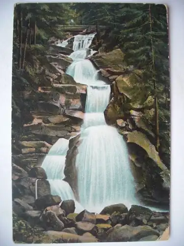 Alte AK Triberg Schwarzwald Wasserfall (beschädigt) [aB58]