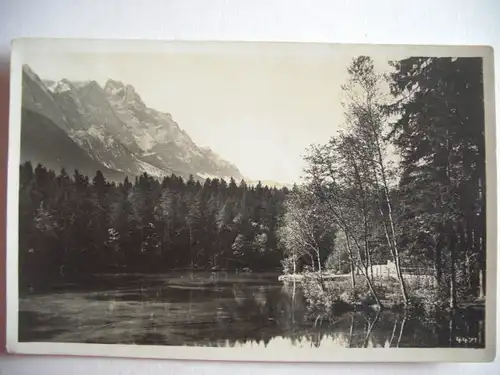 Alte AK Badersee mit Zugspitze [aB124]