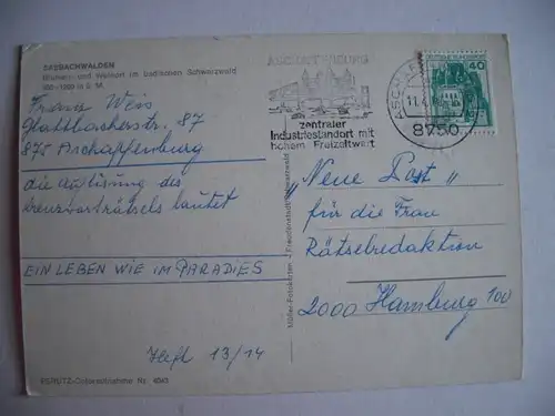 Alte AK Sasbachwalden Schwarzwald [aB131]