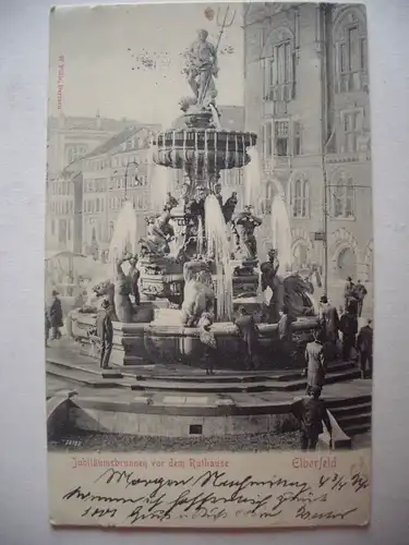 Alte AK Elberfeld Jubiläumsbrunnen  1902 [aB191]