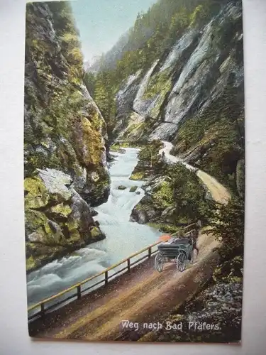 Alte AK Weg nach Bad Pfäfers Ragaz um 1920 [aB194]