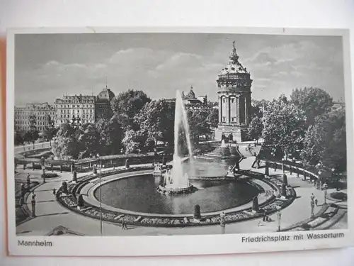 Alte AK Mannheim Friedrichsplatz mit Wasserturm [R212]