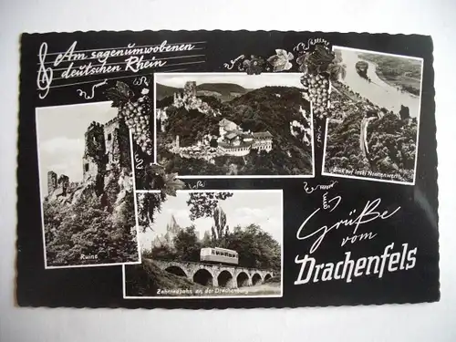 Alte AK Grüße vom Drachenfels Rhein Mehrbildkarte [R241]