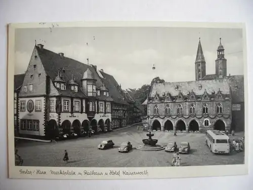 Alte AK Golslar Marktplatz Rathaus Hotel Kaiserworth [R300]