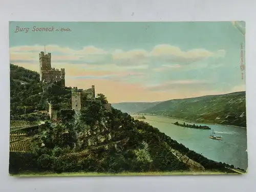 Alte AK Burg Sooneck Rhein um 1920 (Ecke geknickt) [aS15]