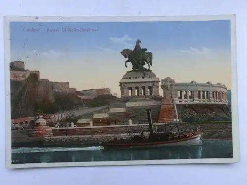 Alte AK Coblenz Kaiser Wilhelm Denkmal 1911 [aS16]