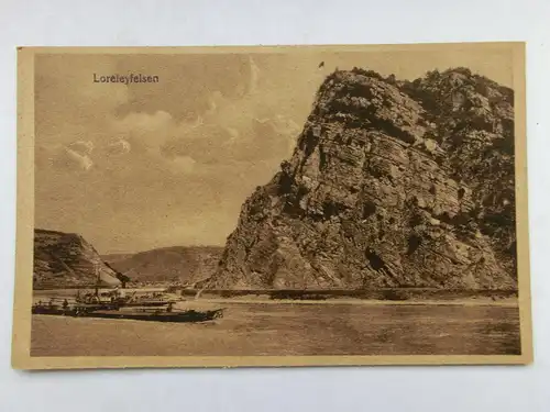Alte AK Loreley Rhein Dampfer [aS60]