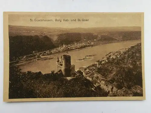 Alte AK St. Goarshausen Burg Katz und St. Goar [aS64]