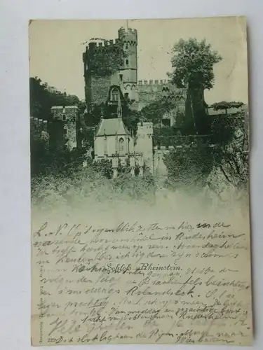 Alte AK Schloß Rheinstein Bingen 1898 (m. kl. Einriss) [aS86]