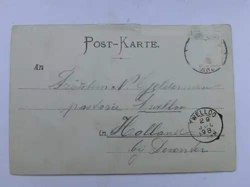 Alte AK Schloß Rheinstein Bingen 1898 (m. kl. Einriss) [aS86]